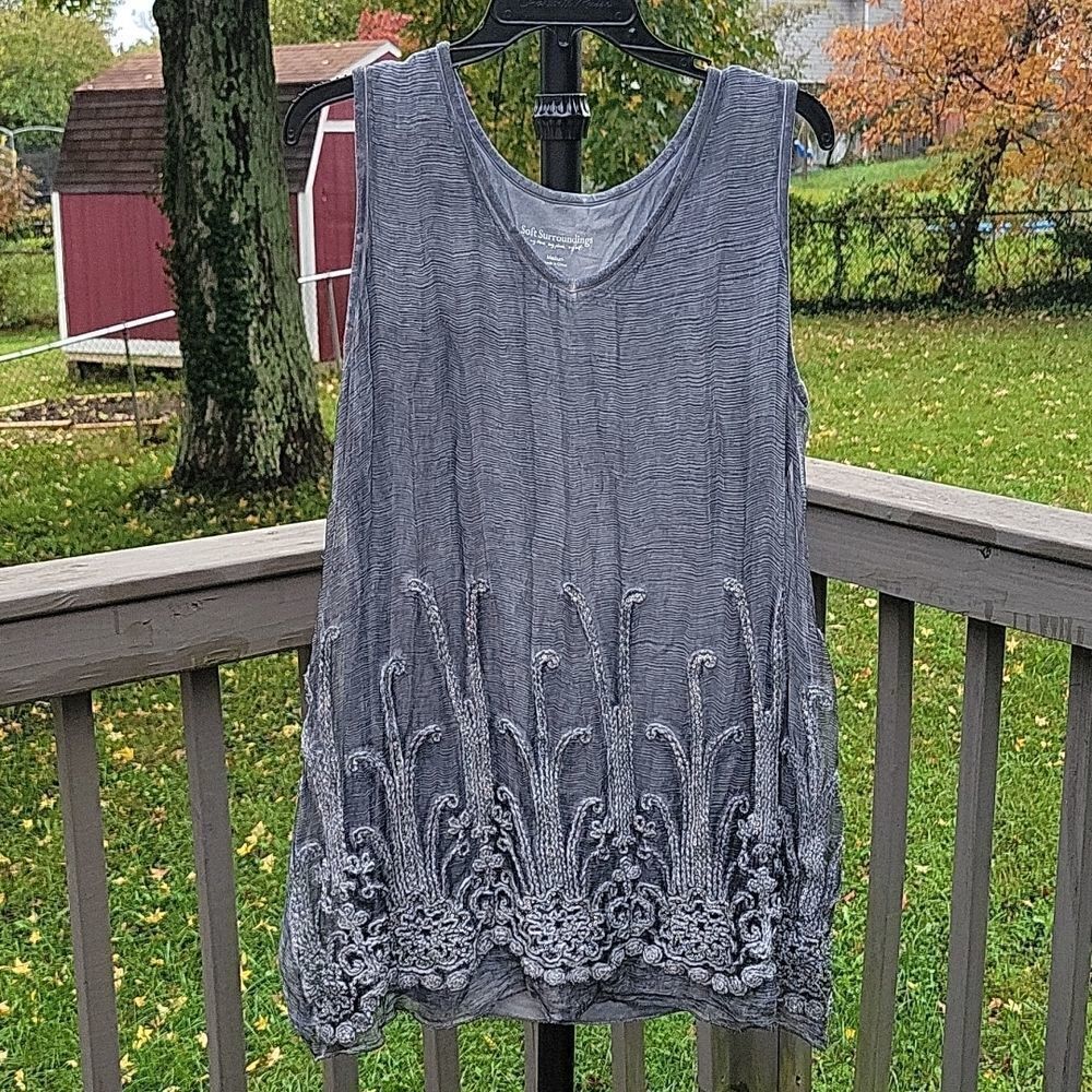 Soft Surroundings Silk Romance top size M